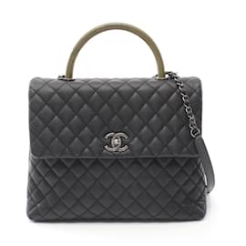 Chanel-Chanel Coco Handle Handbag-Black,Green
