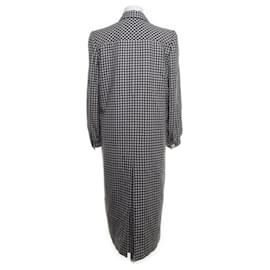 Céline-Vintage Black and White Coat 100% Wool CELINE Perfect Condition-Black,White