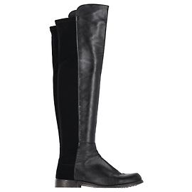 Botas altas Stuart Weitzman 5050 en cuero de ternera negro y ante Negro
