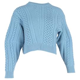 Stella Mc Cartney Stella McCartney Kabelstrickpullover aus hellblauer Wolle Blau Hellblau
