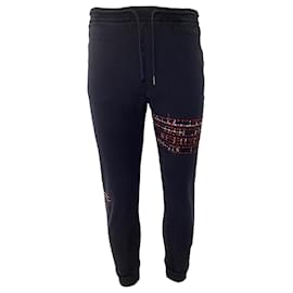 Thom Browne- Thom Browne Lightweight Loopback Terry Mending Stitch Sweatpants in Navy Blue Cotton-Blue,Navy blue