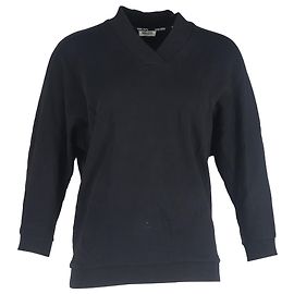 Schwarzer Baumwollpullover mit V-Ausschnitt und Kenzo Maxi-Logo Schwarz