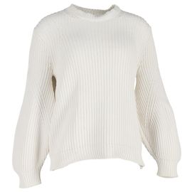 Rippstrickpullover von Victoria Beckham aus ecrufarbenem Wolle Weiß Roh