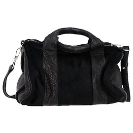 Duffle Rocco em couro de cordeiro preto e pelo de pônei da Alexander Wang Preto