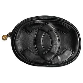 Clutch Chanel in pelle nera Nero