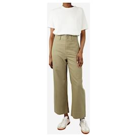 Autre Marque-Green canvas wide-leg trousers - size UK 8-Green
