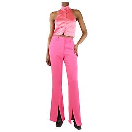 Autre Marque Pink satin waistcoat and crepe trouser set - size XS Pink