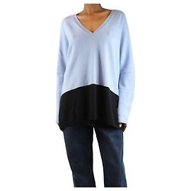 Amanda Wakeley Pull en cachemire bicolore bleu - taille XS Bleu
