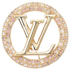 Broche Louis Vuitton LV Knight Louise Tresor Rosa Dorado Otro