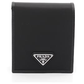 Prada-Prada Tessuto Saffiano Leather Bi-Fold Wallet-Black