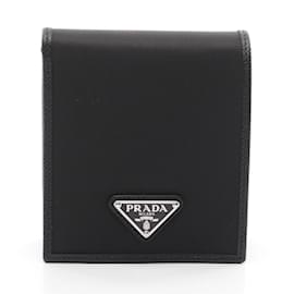 Prada-Prada Tessuto Saffiano Leather Bi-Fold Wallet-Black