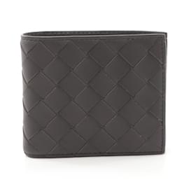 Bottega Veneta-Bottega Veneta Intrecciato Bi-fold Wallet-Black