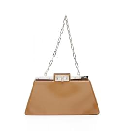 Fendi-Fendi Peekaboo Cut Medium Shoulder Bag-Brown