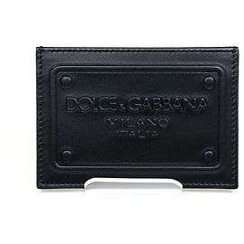 Tarjetero de piel de ternera negra Dolce & Gabbana Negro