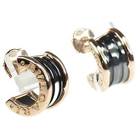 Bulgari Bvlgari B.Zero1 Clip Earrings Black Golden