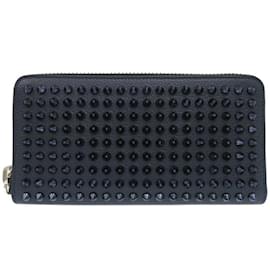 Christian Louboutin-Christian Louboutin Navy Leather Long Wallet-Navy blue