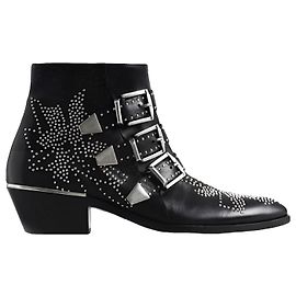 Botines de piel negra Chloé Negro
