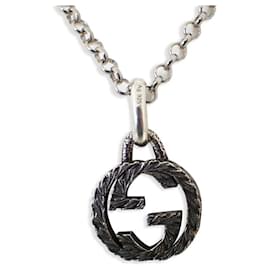 Gucci-GUCCI SV925 Interlocking Pendant Necklace-Other