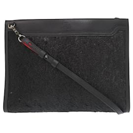 Christian Louboutin-Sac à bandoulière en cuir pailleté Sky Pouch de Christian Louboutin-Noir