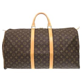 Louis Vuitton-Louis Vuitton Keepall 55 Monogram Boston Bag-Brown