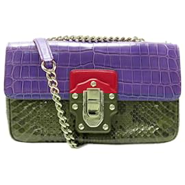 Dolce & Gabbana-NEW DOLCE & GABBANA BB6343 CROCODILE & PYTHON LEATHER HANDBAG-Other