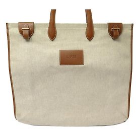 Hermès BOLSA DE VIAGEM VINTAGE HERMES KABA 45CM EM CANVAS E COURO Bege