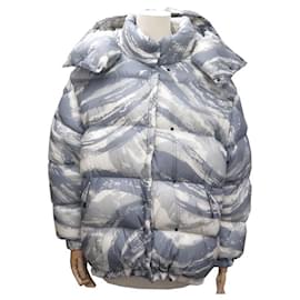 Moncler-NINE MONCLER HYKE GALENSTOCKIS PRINT DOWN JACKET SIZE 36 S-Grey