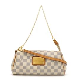 Louis Vuitton-Louis Vuitton Damier Azur Eva Pouch Chain Bag-Cream