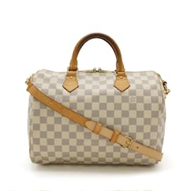 Louis Vuitton-Louis Vuitton Damier Azur Speedy Bandouliere 30 Handbag-Cream