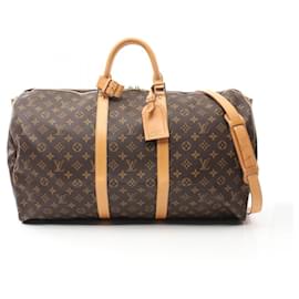 Louis Vuitton-Louis Vuitton Keepall Bandouliere 55 Monogram Boston Bag M41414-Brown