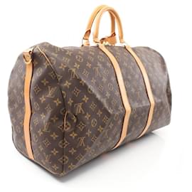 Louis Vuitton-Louis Vuitton Keepall Bandouliere 55 Monogram Boston Bag M41414-Brown