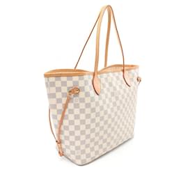 Louis Vuitton-Louis Vuitton Neverfull MM Damier Azur Tote Bag-White