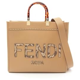 Fendi-Fendi Sunshine Medium Tote Bag Leather Beige-Beige