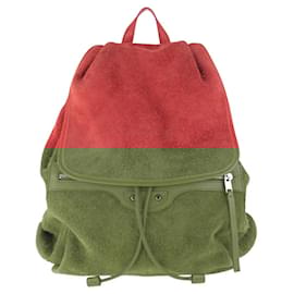 Balenciaga-Balenciaga Suede/Leather Traveler Backpack-Red