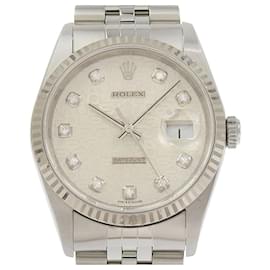 Rolex-Rolex Datejust 16234G SS WG Automatic Watch-Silvery