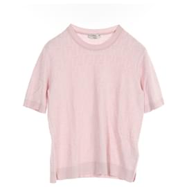 Fendi-Fendi FF Pattern Knit Top Cotton Rayon-Pink