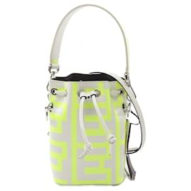 Fendi-Fendi Mini Montresor Leather Handbag 8BS010-White