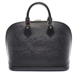 Louis Vuitton-Louis Vuitton Alma Epi Noir Leather Handbag M52142-Black