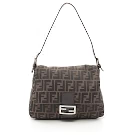 Fendi-Fendi Mamma Baguette Zucca Shoulder Bag-Brown