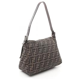 Fendi-Fendi Mamma Baguette Zucca Shoulder Bag-Brown