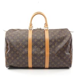 Louis Vuitton-Louis Vuitton Keepall 45 Monogram Boston Bag M41428-Brown