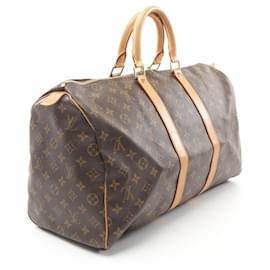 Louis Vuitton-Louis Vuitton Keepall 45 Monogram Boston Bag M41428-Brown