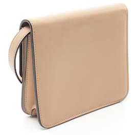 Fendi-Fendi Leather FF Logo Shoulder Bag 8BT325-Beige
