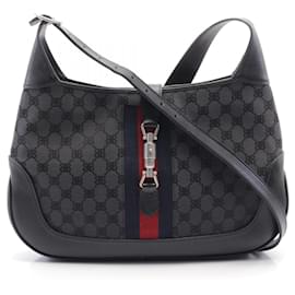 Balenciaga-Balenciaga x Gucci Canvas Leather Shoulder Bag-Black