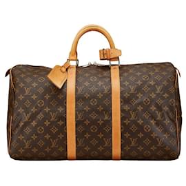 Louis Vuitton-Louis Vuitton Monogram Keepall 50 Boston Bag M41426-Brown