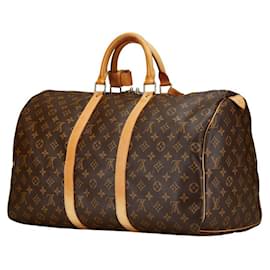 Louis Vuitton-Louis Vuitton Monogram Keepall 50 Boston Bag M41426-Brown