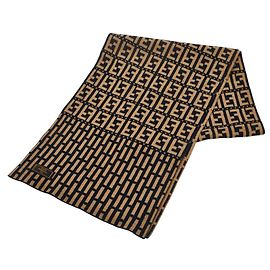 Sciarpa in lana e acrilico Fendi Zucca beige e nero Altro
