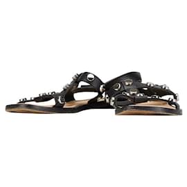 Balenciaga-Balenciaga Studded Strap Sandals Leather Black-Black