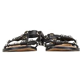 Balenciaga-Balenciaga Studded Strap Sandals Leather Black-Black