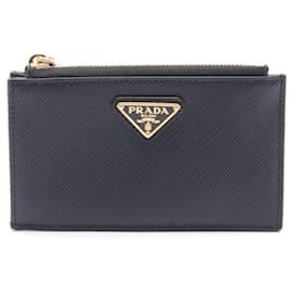 Prada-Prada Saffiano Leather Card Case Black-Black